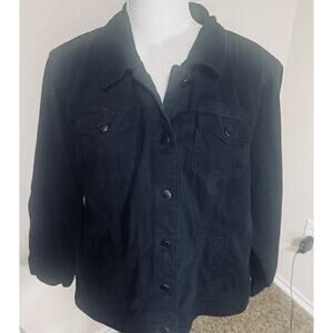 Avenue Vintage Black Denim Jean Jacket Trucker Y2K Women's 18/20